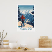 Pas de la Casa Andorra Ski Print Pyrenees Winter ポスター (キッチン)