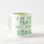 pas parfait simplement genial citation ツートーンマグカップ (正面左)