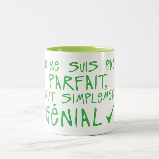 pas parfait simplement genial citation ツートーンマグカップ (中央)