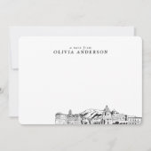 Pasadenaスカイラインスケッチパーソナライズされたノートカード ノートカード (正面)