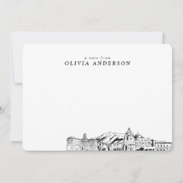 Pasadenaスカイラインスケッチパーソナライズされたノートカード ノートカード