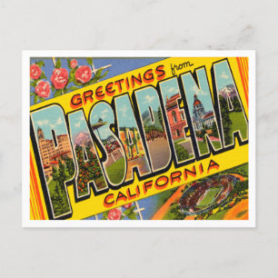 Pasadena, California Vintage Travelからの挨拶 ポストカード