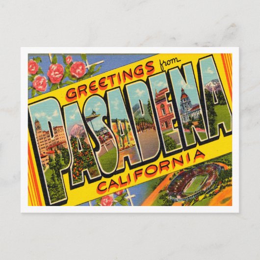 Pasadena, California Vintage Travelからの挨拶 ポストカード (正面)