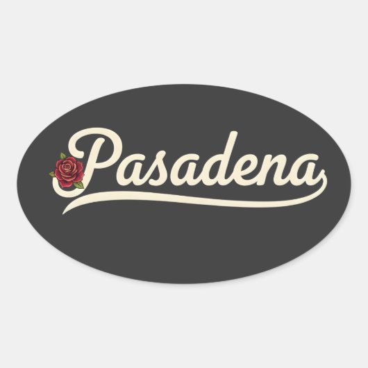 Pasadena Rose  楕円形シール (正面)