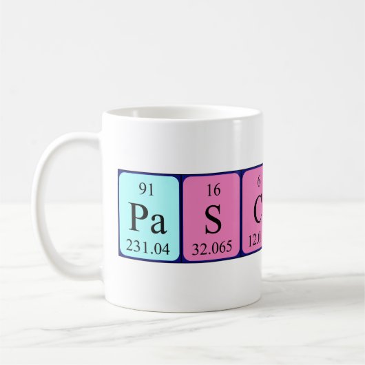 Pascaline定期的なテーブル名mug コーヒーマグカップ (左)