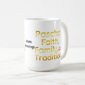 Pascha Faith Family and Tradition Christian Easter コーヒーマグカップ (正面右)