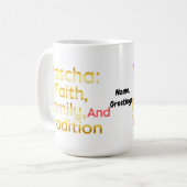 Pascha Faith Family and Tradition Christian Easter コーヒーマグカップ (正面左)
