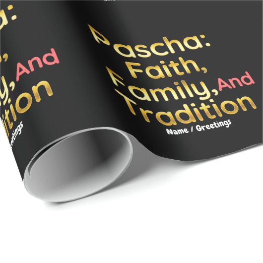 Pascha Faith Family and Tradition Christian Easter ラッピングペーパー (ロールコーナー)