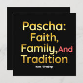 Pascha Faith Family and Tradition Christian Easter 招待状 (正面/裏面)