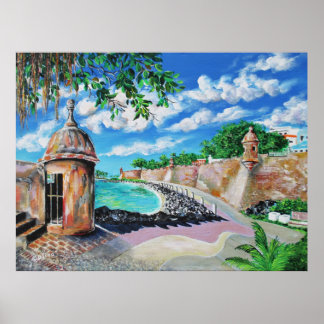Paseo del Morro, Old San Juan, Puerto Rico ポスター
