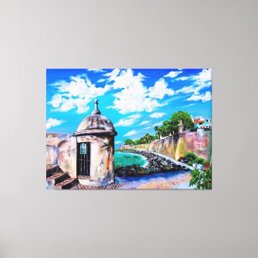 Paseo del Morro, Old San Juan, Puerto Rico Canvas キャンバスプリント (正面)