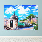 Paseo del Morro, Old San Juan, Puerto Rico Canvas キャンバスプリント (インサイチュ (ウッドフロア))