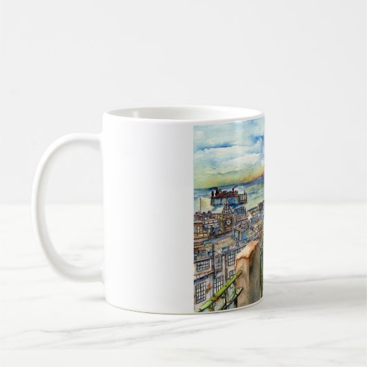 Paseo Gervasoni (acuarela) コーヒーマグカップ (左)