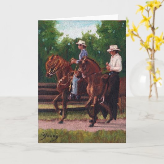 Paso Finoの馬の空白のな挨拶状 カード (黄色い花)