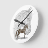 Paso Finoの馬の芸術 ラウンド壁時計 (傾斜)
