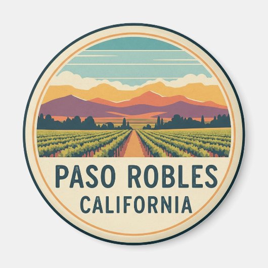 Paso Robles California Central Coast マグネット (正面)