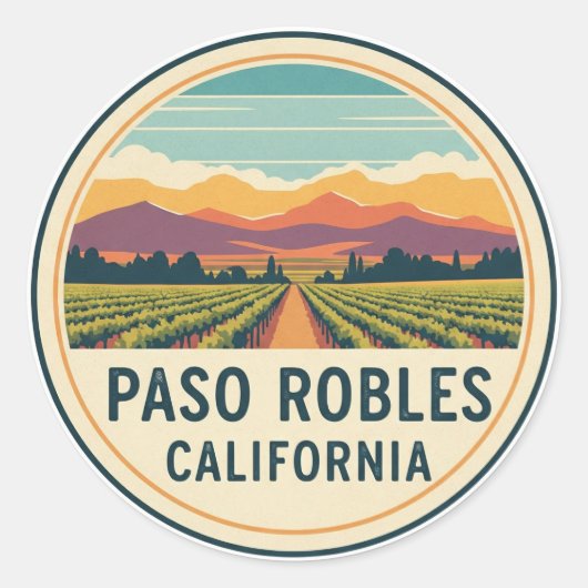 Paso Robles California Central Coast ラウンドシール (正面)