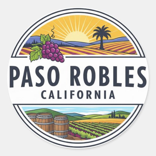 Paso Robles California Central Coast ラウンドシール (正面)
