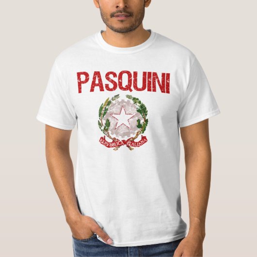 Pasquiniのイタリア人の姓 Tシャツ (正面)