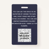 PASS写真ID – 花ガーリーグリッタートレンド バッジ (裏面)