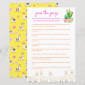 Pass the Prize Baby Shower Game - カラフル Llama (正面/裏面)
