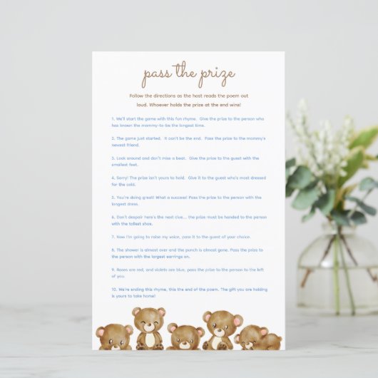 Pass the Prize Baby Shower Game – ベアーズ (スタンド正面)