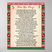 Pass the Prize Poem Game Ugly Sweater Sign ポスター (正面)