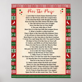 Pass the Prize Poem Game Ugly Sweater Sign ポスター