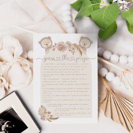 Pass the Prize Twins Teddy Bear Baby Showerゲーム