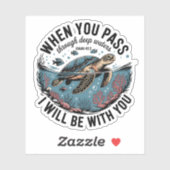 Pass Through Deep Water Ocean Sea Turtle Christian シール (シート)