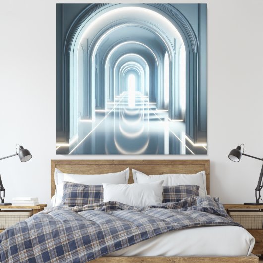 Passage with Light Perspective キャンバスプリント (インサイチュ (寝室))