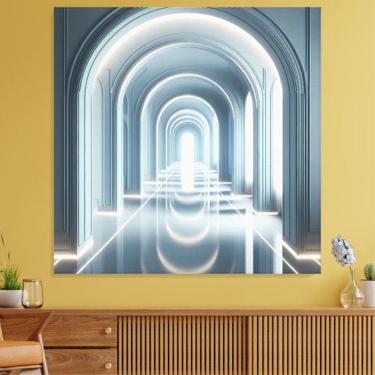 Passage with Light Perspective キャンバスプリント (インサイチュ (リビング))