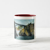 Passaicの滝、Paterson NJの1907年のヴィンテージ ツートーンマグカップ (中央)