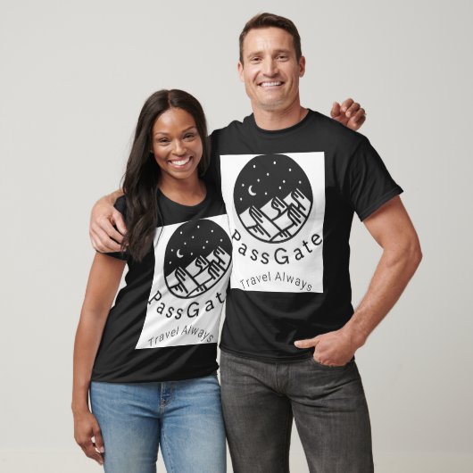 PassGate Travel Always Black Men's T-Shirt Tシャツ (ユニセックス)