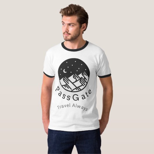 PassGate Travel Always White Men's Tシャツ (正面フル)