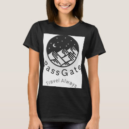 PassGate Travel Always Women's Black T Shirt Tシャツ
