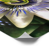 Passiflora Passion Flower In Geometric Artスタイル ポスター (角)