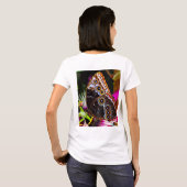 Passiflora VIOLACEAとBlue morpho蝶 Tシャツ (裏面フル)