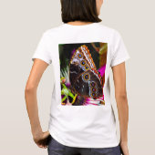Passiflora VIOLACEAとBlue morpho蝶 Tシャツ (裏面)
