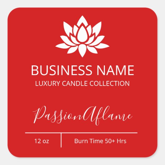 Passion はっきりした Red Candleラベル スクエアシール (正面)