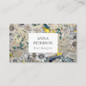 Passion エレガント Flowers on Silver Gray 名刺 (正面)