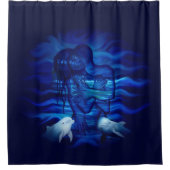 Passion act – ドルフィンペアとペア シャワーカーテン (正面)