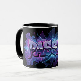 Passion Cyberpunk Typography – ビブラントなモダンワード マグカップ