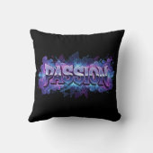 Passion Cyberpunk Typography – 迫力あるモダンなワード クッション (裏面)