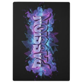 Passion Cyberpunk Typography – 迫力あるモダンなワード クリップボード (裏面)