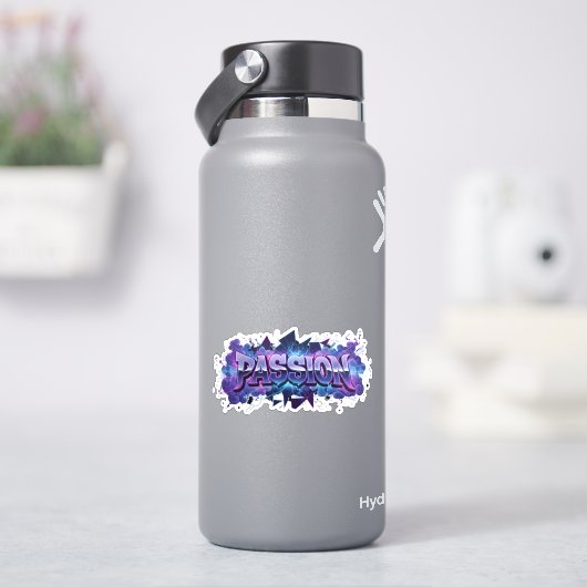 Passion Cyberpunk Typography – 迫力あるモダンなワード シール (HydroFlask)
