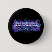 Passion Cyberpunk Typography – 迫力あるモダンなワード 缶バッジ (正面)