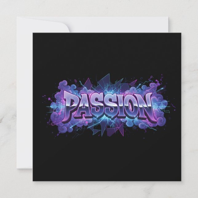 Passion Cyberpunk Typography – Vibrant Modern Word (正面)