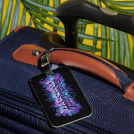 Passion Cyberpunk Typography – Vibrant Modern Word ラゲッジタグ