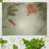 Passion Flowers and Hummingbirds by Martin J Heade キッチンタオル (折り畳み)